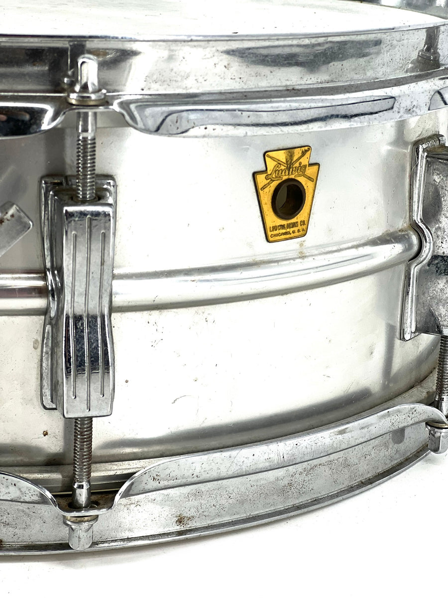 Vintage Acrolite Pre-Serial Badge 1960s Ludwig Snare Drum - Used