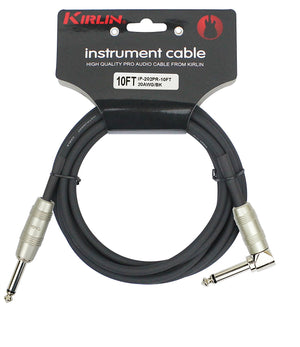Kirlin IP-202PR/BK Right Angle 10' Instrument Cable
