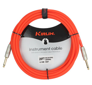 Kirlin IM-201PRH/RDF Orange 20' Instrument Cable