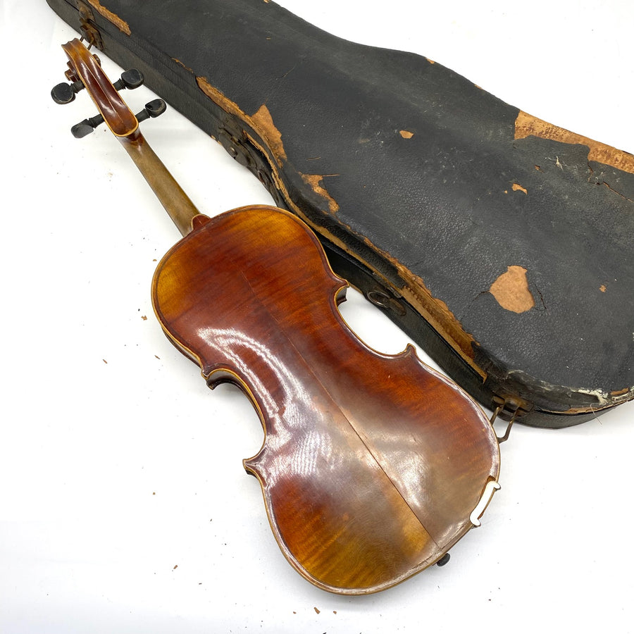 Unknown Model Early 1900s German Violin w/Case - 1/2 Size Used