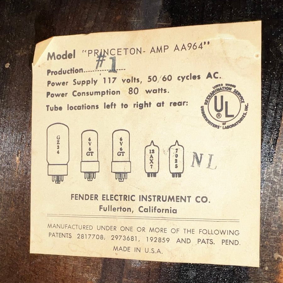 Vintage 1964 Fender Princeton-Amp Guitar Amplifier - Used