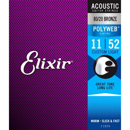 Elixir 11025 Custom Light Acoustic Guitar Strings PW