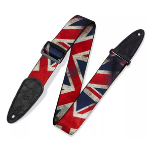 Levy's MDP-UK Guitar Strap Black with British Flag