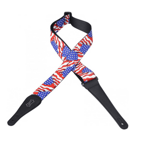 Levy's MP-09 Guitar Strap Black with American Flag