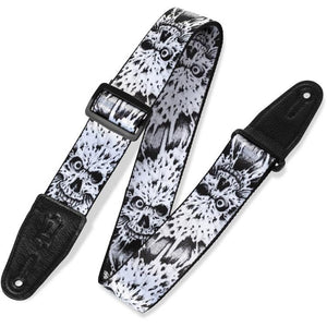 Levy's MP-16 Guitar Strap Black with Skull Design