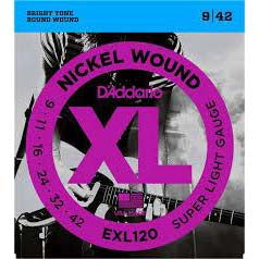 D'Addario XL Electric Guitar Strings EXL120 Super Light Gauge